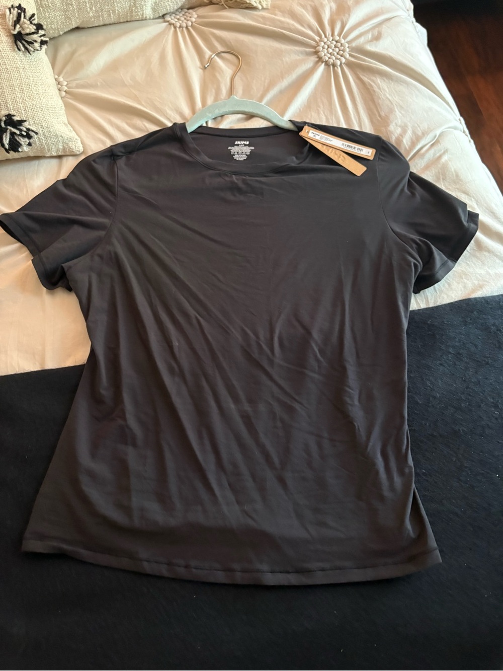 SKIMS Black Crew Neck Tee